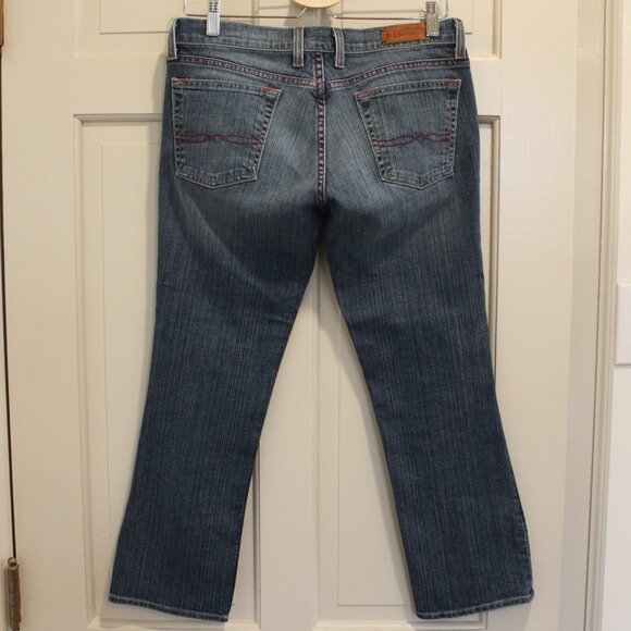 Lucky Brand Dunagarees Sundown Skinny Cuffed Crop Jeans Sz 8/29 - Picture 2 of 12